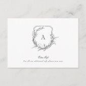 Klassiek Botanisch Monogram Crest Extra info Detai Informatiekaartje (Voorkant)