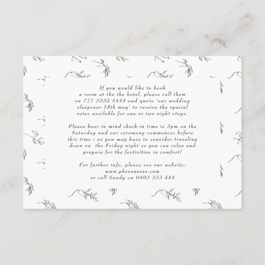 Klassiek Botanisch Monogram Crest Extra info Detai Informatiekaartje (Achterkant)