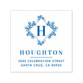 Klassiek Botanisch Monogram Retouradres Zelfinktende Stempel (Design)