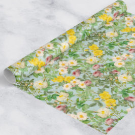 Klassiek botanisch rozen inpakpapier in zeeglas