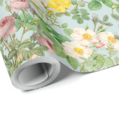 Klassiek botanisch rozen inpakpapier in zeeglas (Rol Hoek)