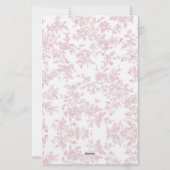 Klassiek botanisch toile monogram rood briefpapier (Achterkant)