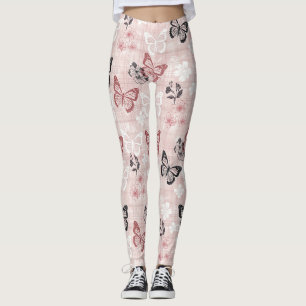 Klassiek botanisch vlinder toile patroon (2) leggings
