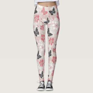 Klassiek botanisch vlinder toile patroon (3) leggings