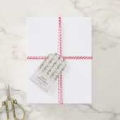Klassiek Botanische Kerst Cadeaulabel (Met Touw)