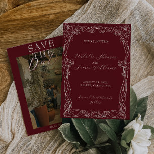 Klassiek Bourgondië Romantische Oude Geld Foto Bru Save The Date