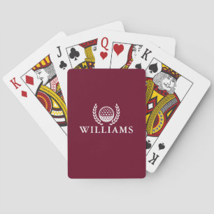 Klassiek Bourgondië Rood Gepersonaliseerde Naam Mo Pokerkaarten