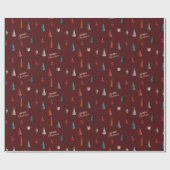 Klassiek Bourgondiërood Kerstmis Cadeaupapier (Vlak)