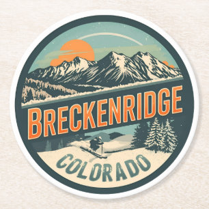 Klassiek Breckenridge Colorado Rocky Mountain Ronde Kartonnen Onderzetter