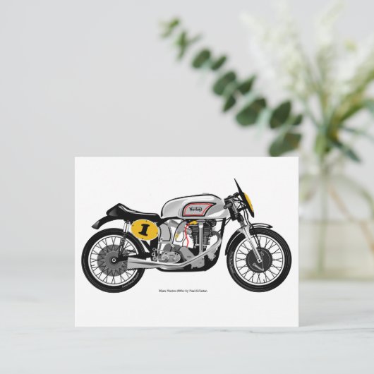 Klassiek briefkaart motorfiets (Staand voorkant)