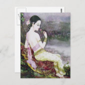 klassiek briefkaart voor thaise gedrukte teksten (Voorkant / Achterkant)