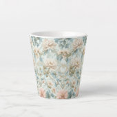 Klassiek Brits botanisch bloemmotief Latte Mok (Voorkant)