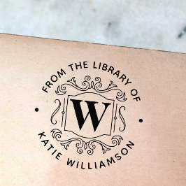 Klassiek Brits Monogram Persoonlijk Bibliotheekboe Rubberstempel