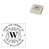 Klassiek Brits Monogram Persoonlijk Bibliotheekboe Rubberstempel (Gestempeld)