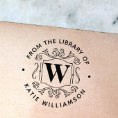 Klassiek Brits Monogram Persoonlijk Bibliotheekboe Zelfinktende Stempel