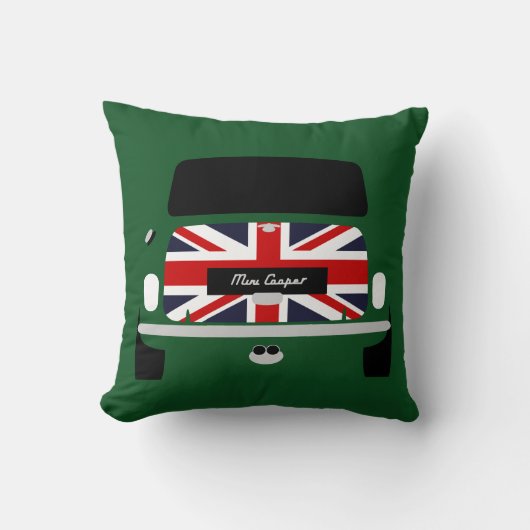 Klassiek Brits Racing Green Austin Mini Cooper Kussen (Voorkant)