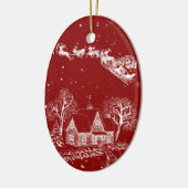 Klassiek Brits Toile Kerstversiering Keramisch Ornament (Links)