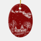 Klassiek Brits Toile Kerstversiering Keramisch Ornament (Voorkant)