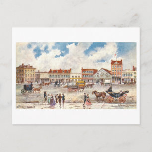 Klassiek Broadway in 1810, New York City Briefkaart