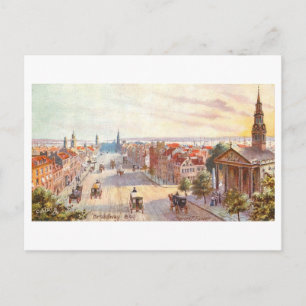 Klassiek Broadway in 1840, New York City Briefkaart