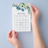 Klassiek bruids-bingospel met witte bloemen flyer (Hand)