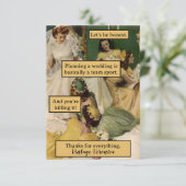 Klassiek bruidsmeisje gepersonaliseerd bedankingsc bedankkaart (Staand voorkant)