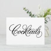 Klassiek | Bruiloft Cocktails Bord Kaart (Staand voorkant)