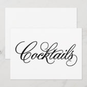 Klassiek | Bruiloft Cocktails Bord Kaart (Voorkant / Achterkant)