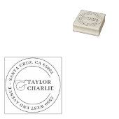 Klassiek Bruiloft Ronde Retouradres Rubberstempel (Gestempeld)