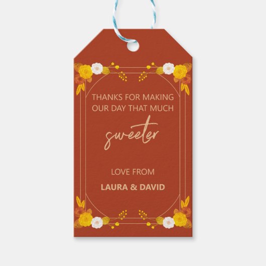 Klassiek bruiloft thema cadeaulabel (Voorkant)