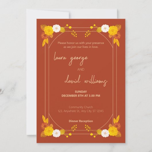 Klassiek bruiloft thema kaart (Voorkant)