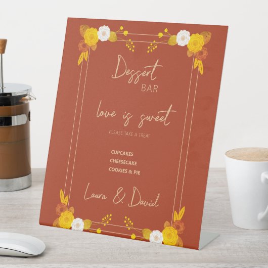 Klassiek bruiloft thema reclamebord met voetstuk (Insitu)