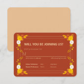 Klassiek bruiloft thema RSVP kaartje (Voorkant / Achterkant)