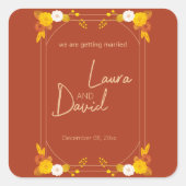Klassiek bruiloft thema vierkante sticker (Voorkant)