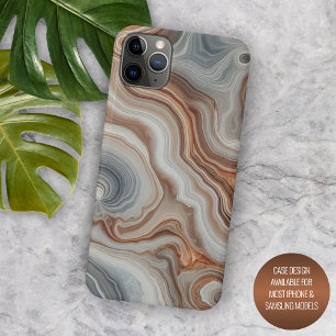 Klassiek bruin beige amber grijs kwarts agaat patr Case-Mate iPhone case