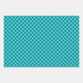 Klassiek bruin, blauw, Blauwgroen geruit Inpakpapier Vel (Voorkant 3)