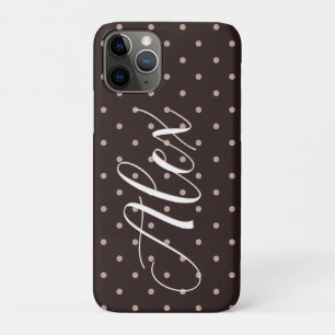 Klassiek bruin boho-stippenpatroongrafisch Case-Mate iPhone case