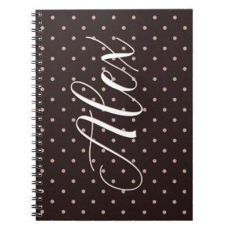 Klassiek bruin boho-stippenpatroongrafisch notitieboek