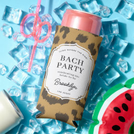 Klassiek bruin dierprint vrijgezellenfeest seltzer blikjeskoeler