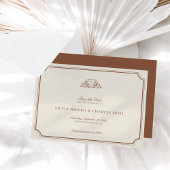 Klassiek Bruin/Ecru Huwelijk Monogram Sla de datum