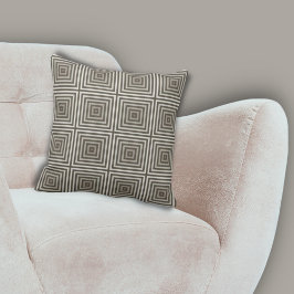 Klassiek bruin geneste vierkantspatroonpatroon Sie Kussen