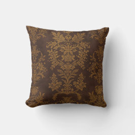 Klassiek bruin gouden ornament, vintage kussen