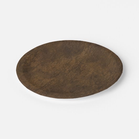 Klassiek bruin leder geweven papieren bordje (Gekanteld)