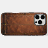 Klassiek bruin leer Case-Mate iPhone case (Achterkant (horizontaal))