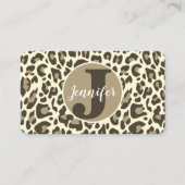 Klassiek bruin luipaard print Rockabilly patroon Visitekaartje (Voorkant)