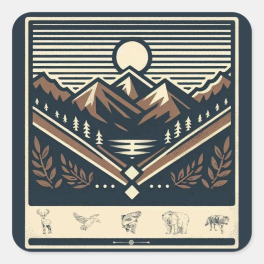 Klassiek/ buiten/wildernis vierkante sticker (Voorkant)