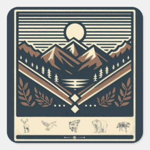 Klassiek/ buiten/wildernis vierkante sticker