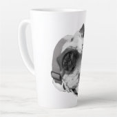 Klassiek bulldogprofiel met moderne rand latte mok (Linkerhoek)