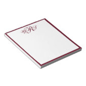 Klassiek Burgundy Monogram Notitieblok (Schuin)