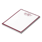 Klassiek Burgundy Monogram Notitieblok (Linkerzijde)